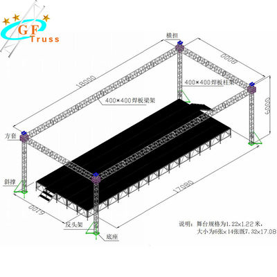520 * 760mm Płaski aluminiowy system kratownic dachowych na wesele