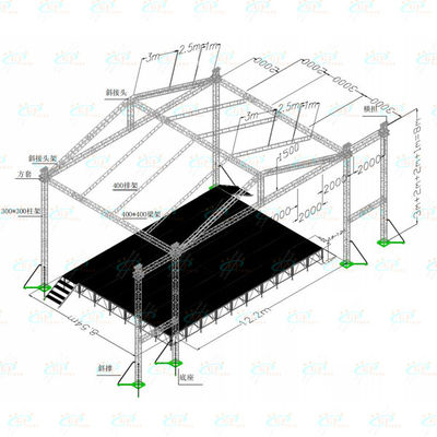 400 mm * 400 mm Aluminiowa kratownica oświetleniowa Globalna kratownica dachowa System kratownicowy, chińskie oświetlenie sceniczne kratownice koncertowe kratownice sceniczne