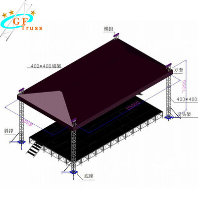 Spigot Aluminiowa scena oświetleniowa 290 * 290 mm Kratownica ekranu LED