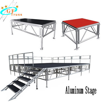 Przenośna aluminiowa platforma sceniczna z pleksi 1,22 * 1,22 M.