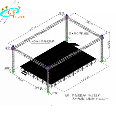 wystawa Aluminiowa śruba czopowa Truss Square Drabina w kształcie trójkąta