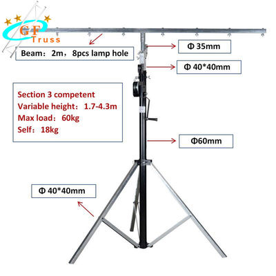 Statyw Przenośne oświetlenie Truss Crank Stand 4,3 m Regulowana wysokość